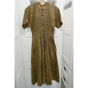 Vintage 90's Teacher Cheetah Animal Print Maxi Dress 100% Cotton